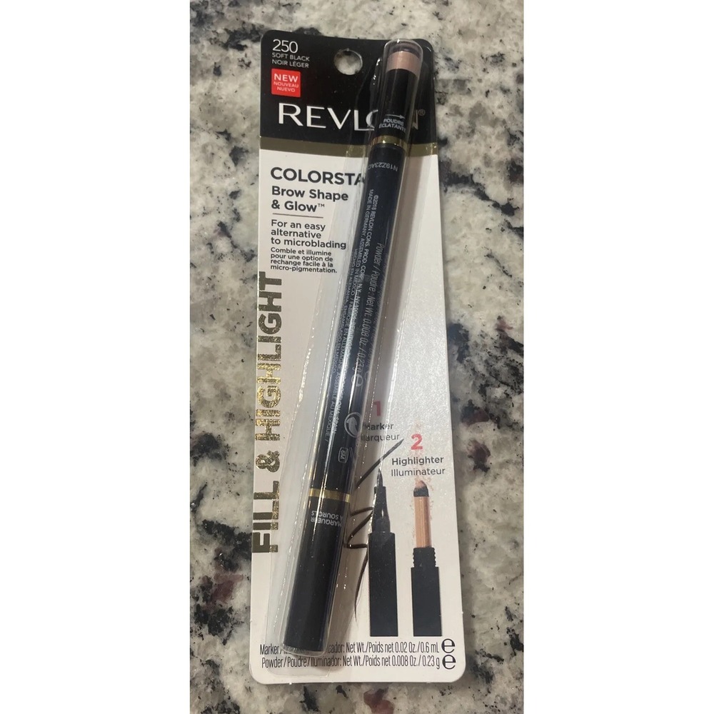 Revlon ColorStay Brow Shape & Glow Fill & Highlight ~ 250 Soft Black NEW!